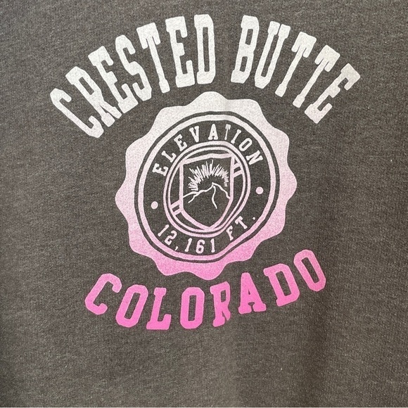 Ouray Crested Butte Colorado Grey/Pink Hoodie Kangaroo Pocket Size XL - Picture 5 of 12